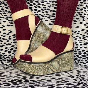 Fabio Rusconi Italian leather platform NWOB SZ 37